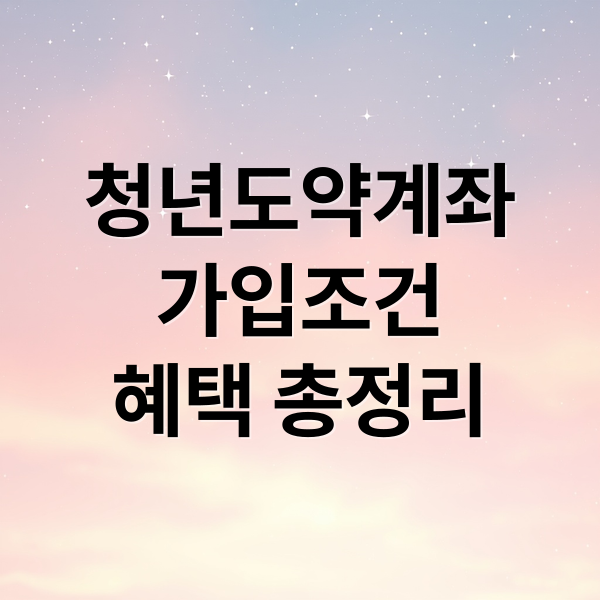 청년도약계좌
가입조건
혜택 총정리 (청년도약계좌 조건)