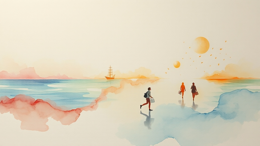 경제 동향: 국내외 경제 분석 (watercolor 스타일)