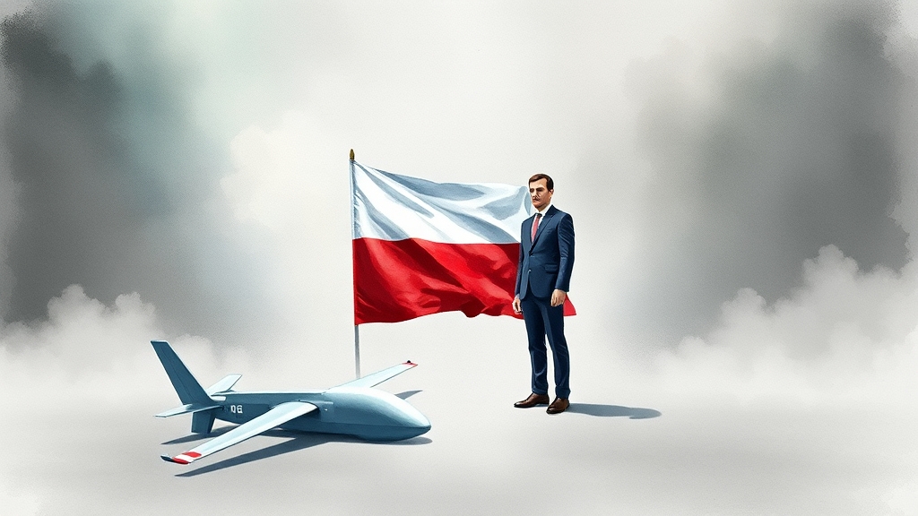 폴란드 정부의 대응 및 NATO 협의 (watercolor 스타일)