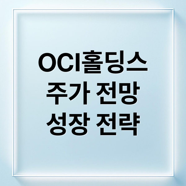 OCI홀딩스
주가 전망
성장 전략 (OCI홀딩스 주가 전망)