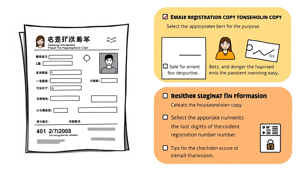 주민등록등본 발급 시 알아두면 좋은 팁 (cartoon 스타일)