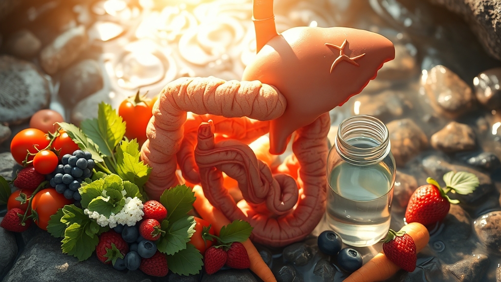 장과 간 건강, 해독의 핵심 (realistic 스타일)