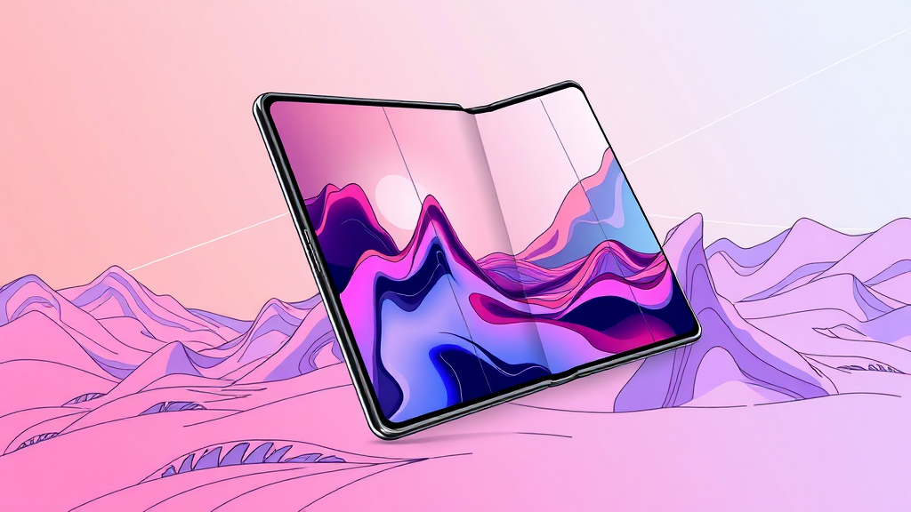 새로운 폴더블폰 등장 (illustration 스타일)