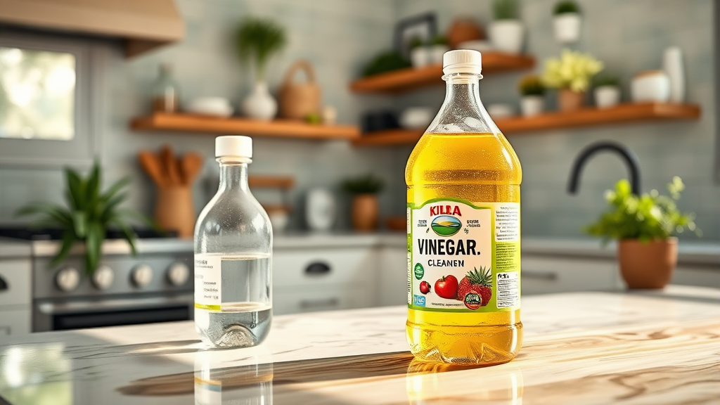 식초와 함께하는 주방 위생 관리 (realistic 스타일)
