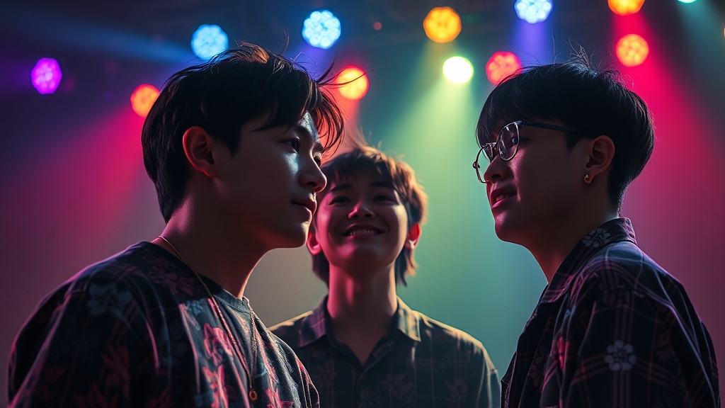 화려한 축하공연 무대 (realistic 스타일)