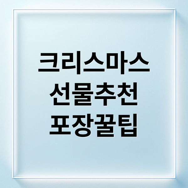 크리스마스
선물추천
포장꿀팁 (크리스마스 선물 추천)