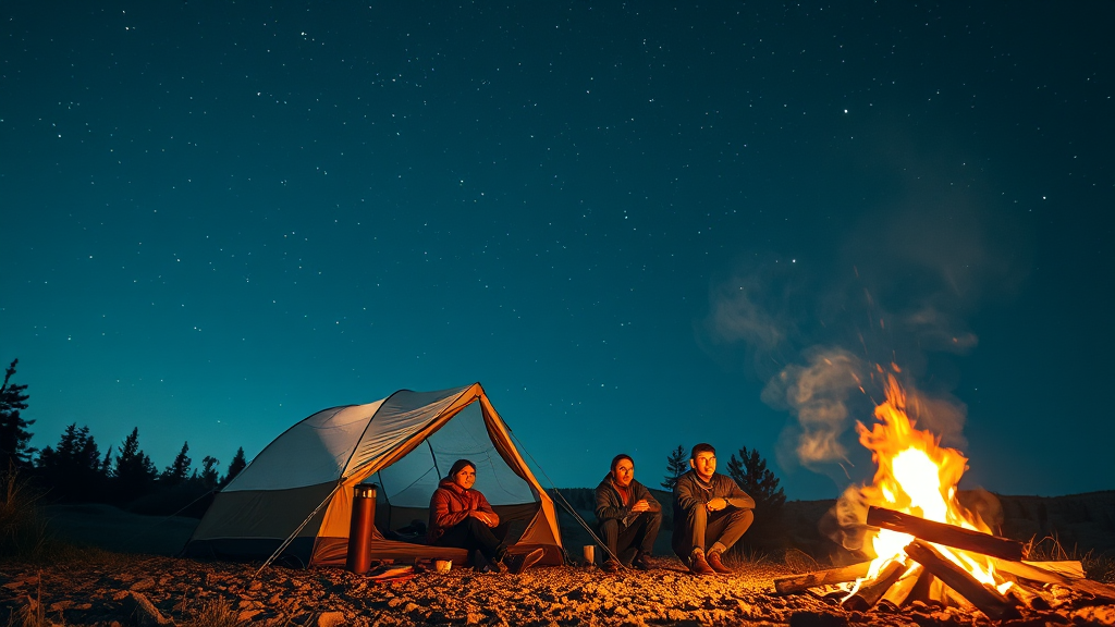 캠핑 후기: 장점, 단점, 추천 (realistic 스타일)