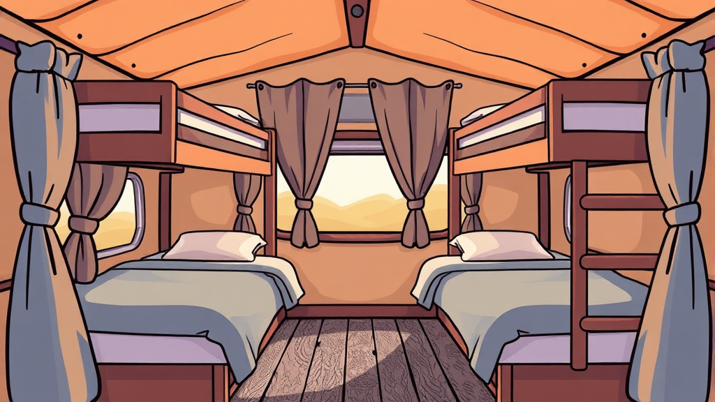 아늑한 카라반 내부 (cartoon 스타일)