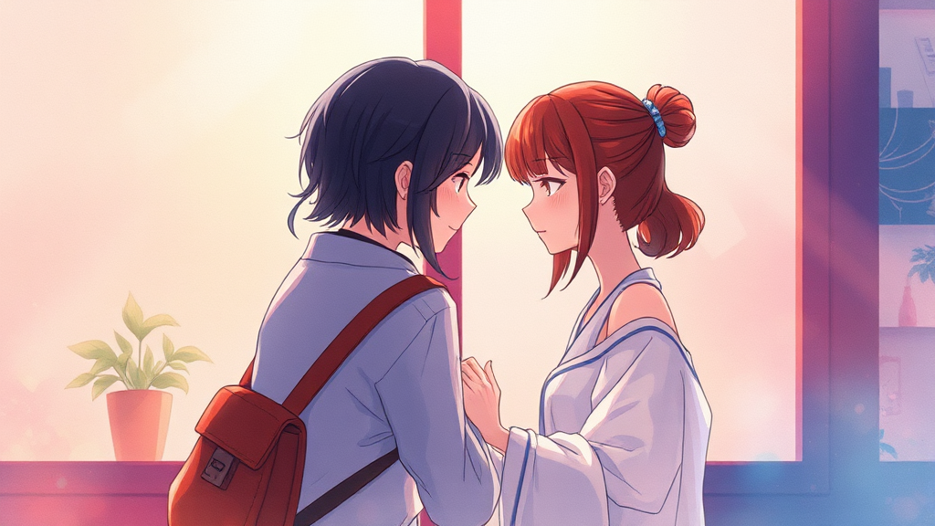 캐릭터와 연기 비하인드 (watercolor 스타일)