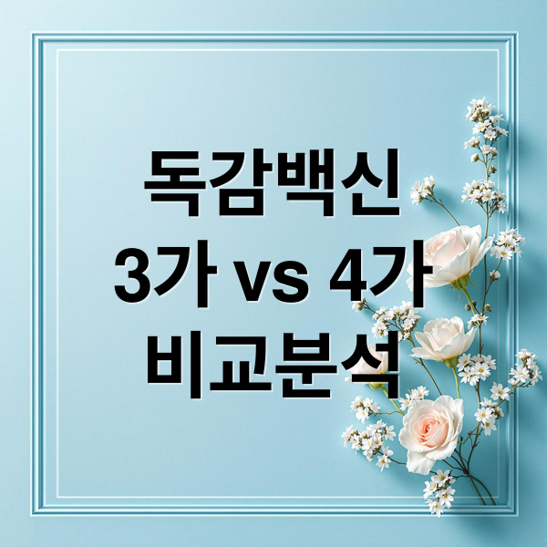 독감백신
3가 vs 4가
비교분석 (독감 백신 3가 4가 차이)