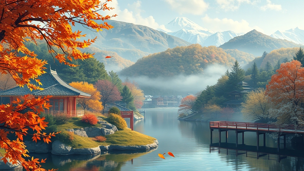 계절별 추천 경기도 관광지 (illustration 스타일)