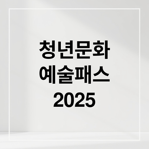 청년문화
예술패스
2025 (청년 문화예술패스)