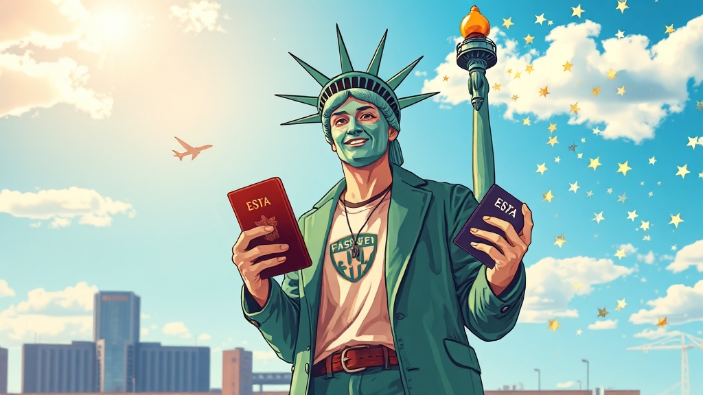미국 여행, ESTA와 함께! (illustration 스타일)