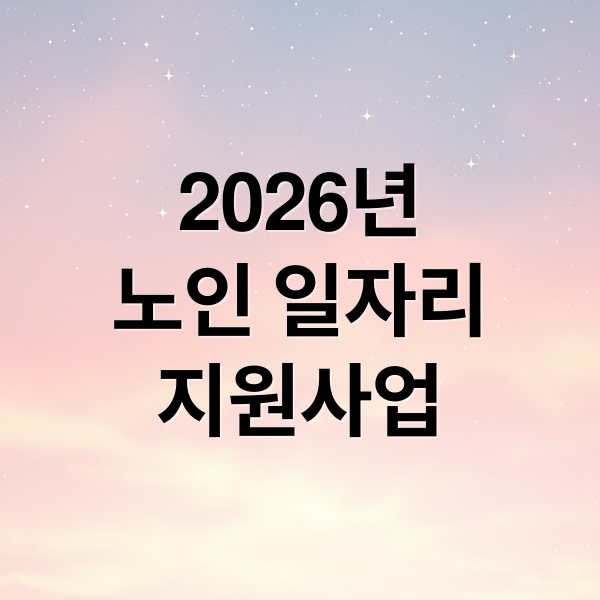 2026년
노인 일자리
지원사업 (노인일자리 지원사업)