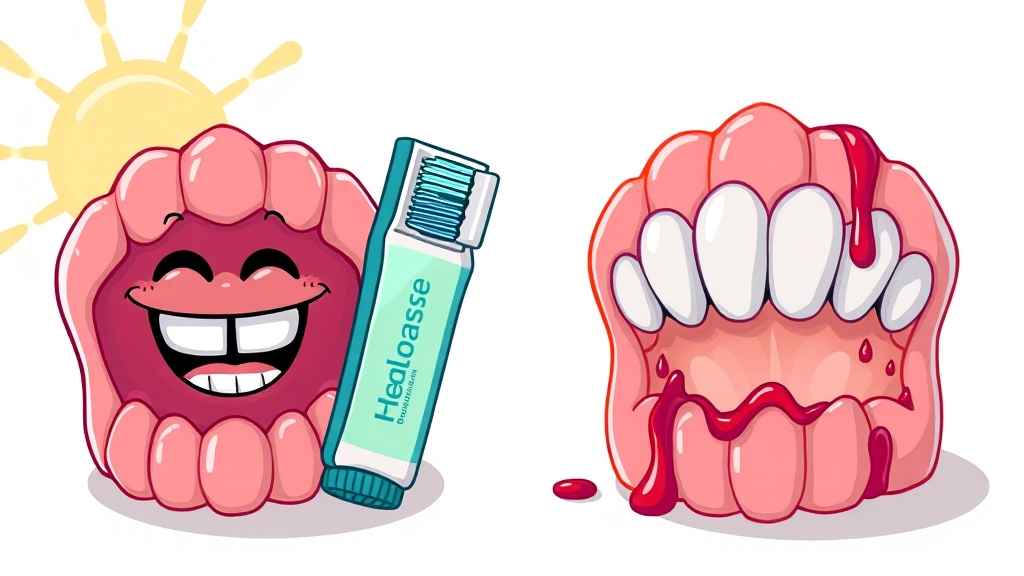잇몸에 좋은 치약 성분 (cartoon 스타일)