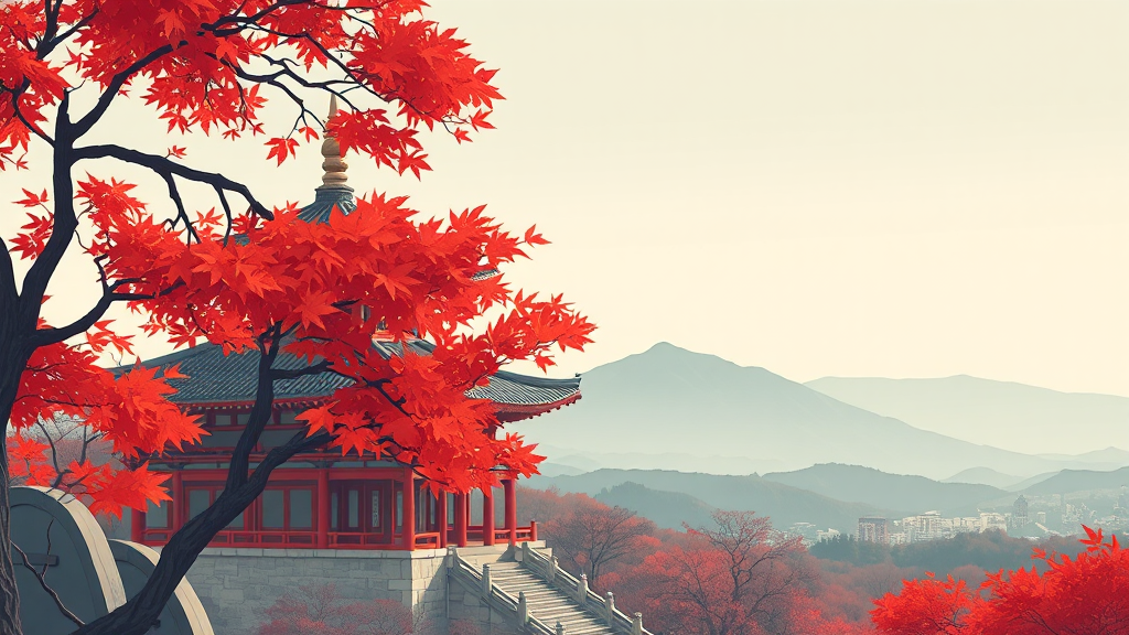 통도사 & 서운암 연계 관광 (cartoon 스타일)