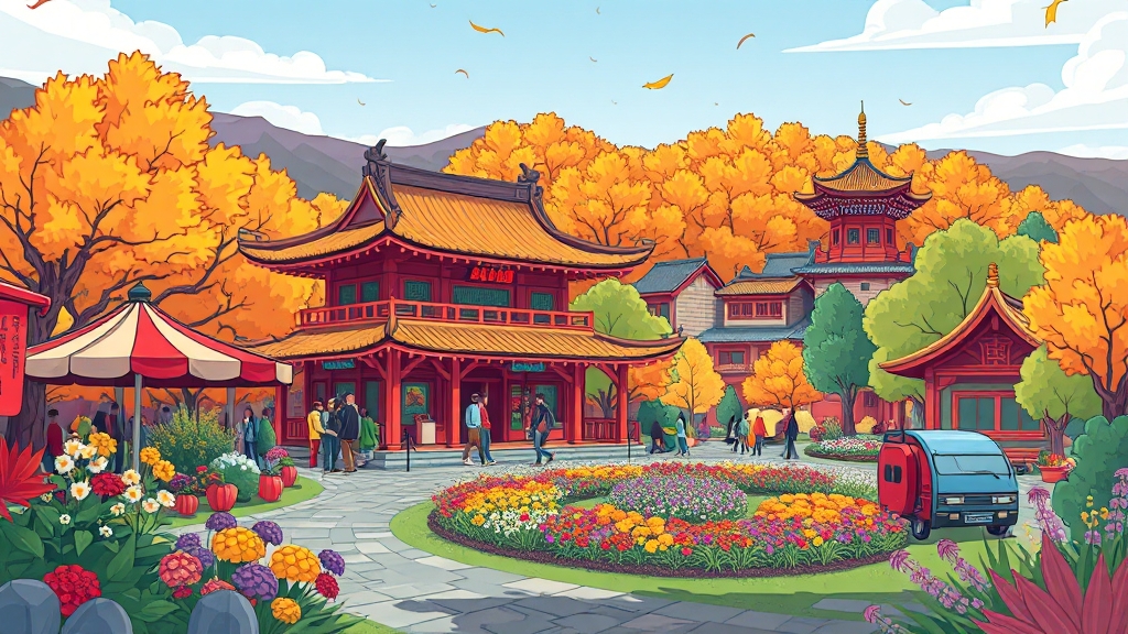 축제와 함께, 주변 관광 정보 (cartoon 스타일)