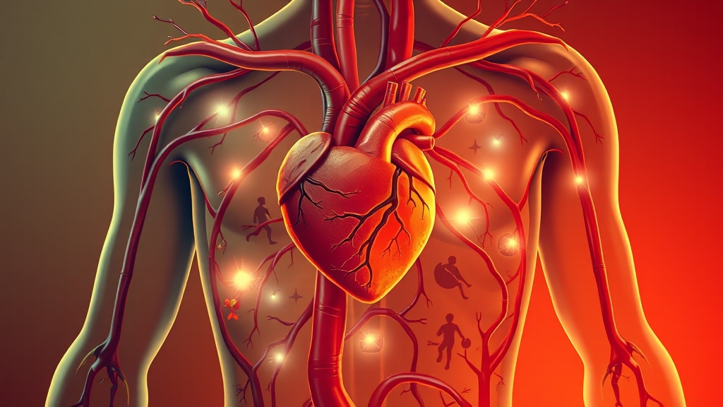 혈관 건강 생활 습관 개선 (illustration 스타일)