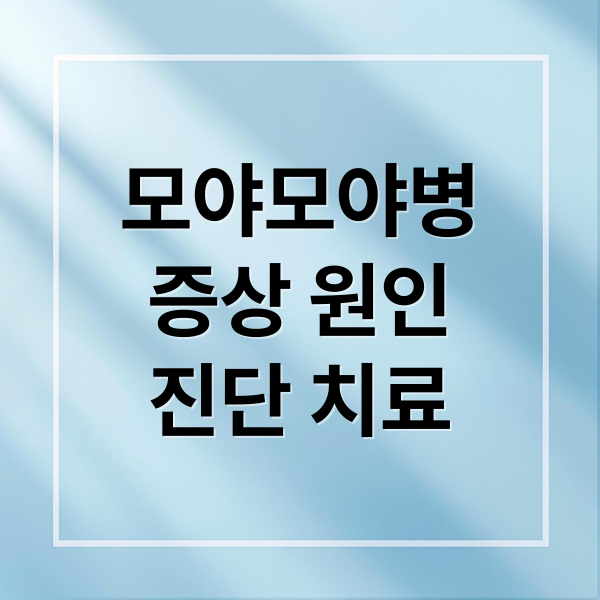 모야모야병
증상 원인
진단 치료 (모야모야병 증상 원인 치료)