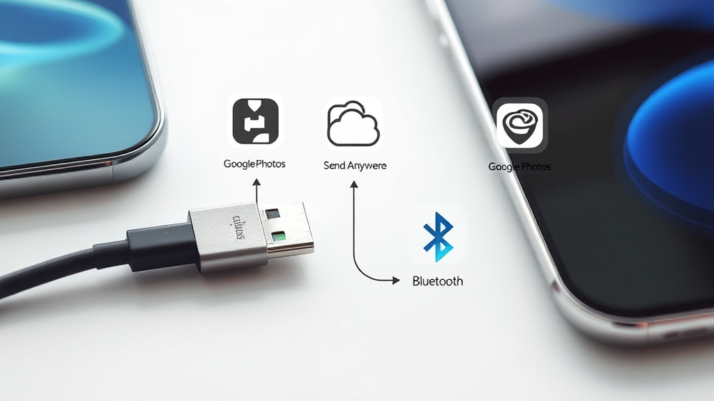 아이폰, 갤럭시 기종별 전송 방법 (realistic 스타일)