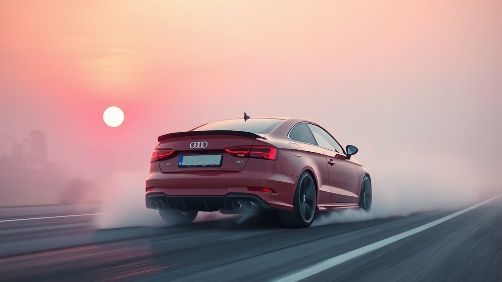 RS3 주행 성능 및 드라이브 모드 (watercolor 스타일)