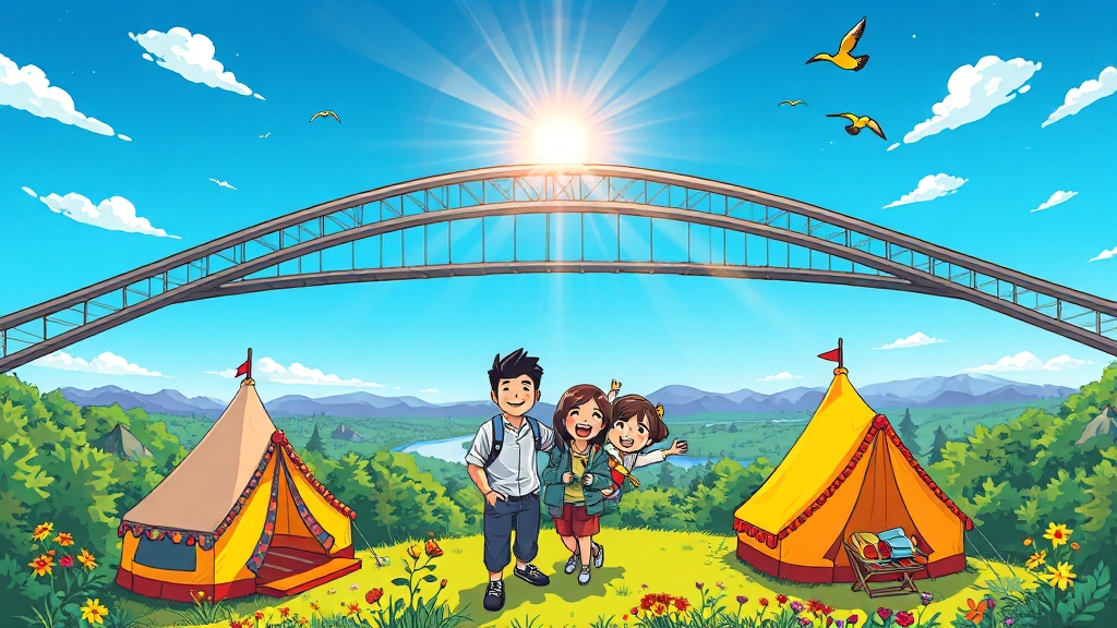 특별한 체험: 한탄강 하늘다리 & 글램핑 (cartoon 스타일)