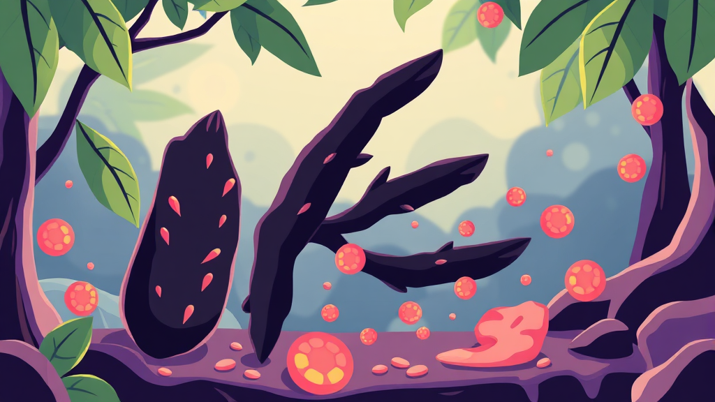 파비플로라 핵심 성분 (cartoon 스타일)