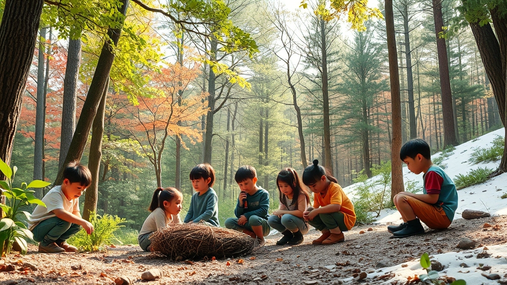 계절별 숲체험, 뭐가 다를까? (realistic 스타일)