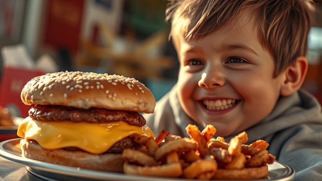 맥모닝 해피밀 세트 정보 (realistic 스타일)