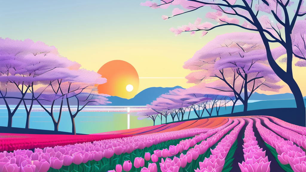 알뜰하게 즐기는 2026 순천만 튤립축제: 관람 꿀팁 (illustration 스타일)