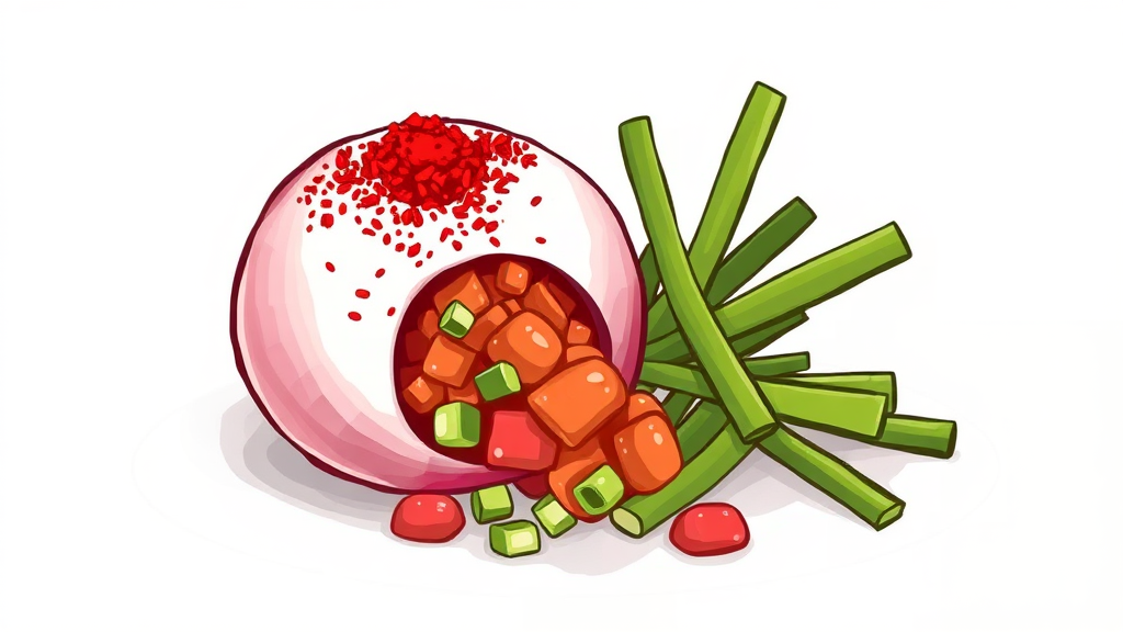 김치 속 만들기 & 버무리기 (illustration 스타일)