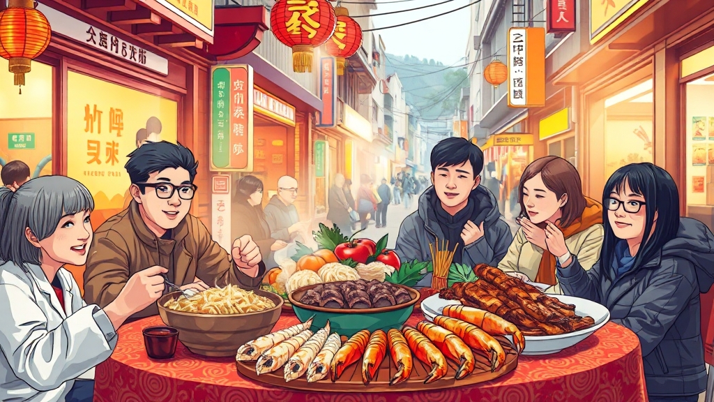 맛있는 음식과 함께 (illustration 스타일)