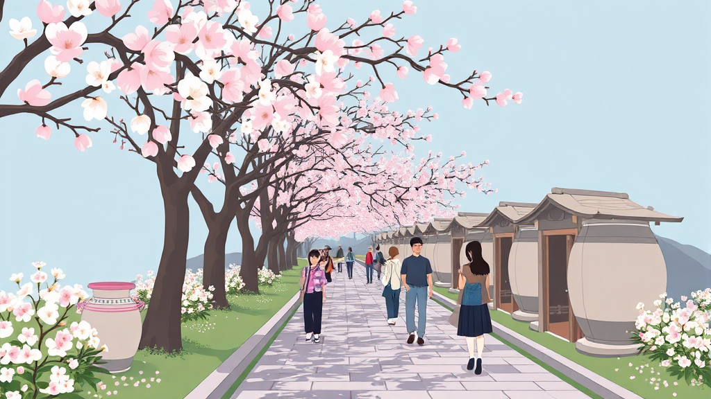 매화꽃 구경은 기본, 다채로운 먹거리와 즐길 거리 (illustration 스타일)