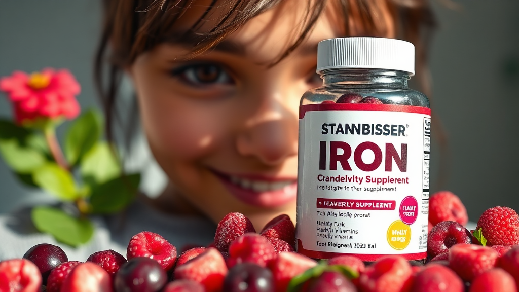 마이해빗 철분제 개요 (realistic 스타일)