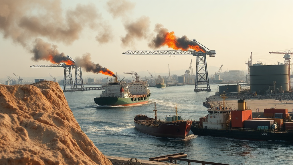 중동발 위기 확산과 세계 경제 충격 (realistic 스타일)