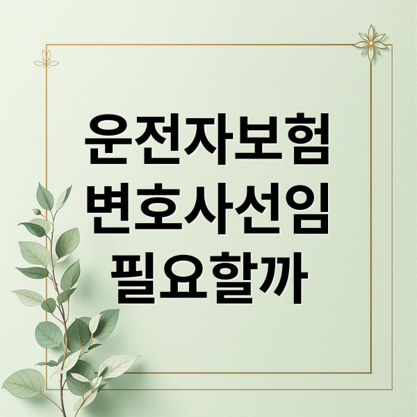 운전자보험
변호사선임
필요할까 (운전자보험 변호사 선임비용)