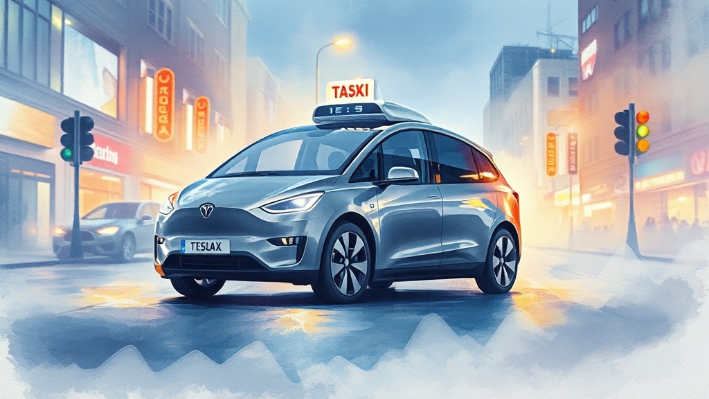 테슬라 장기 투자 관점 및 핵심 이슈 (watercolor 스타일)