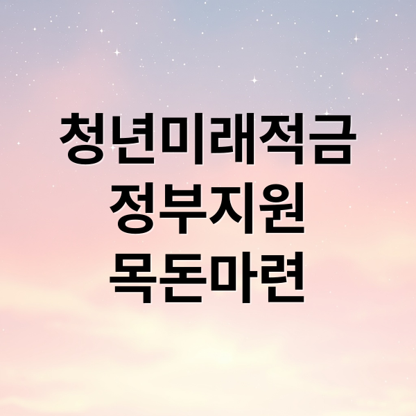 청년미래적금
정부지원
목돈마련 (청년미래적금)