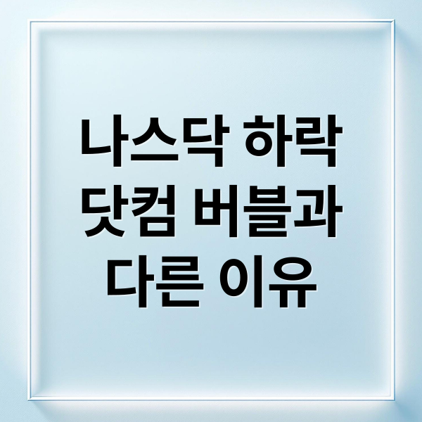 나스닥 하락
닷컴 버블과
다른 이유 (나스닥 하락에도 매수 선택 이유)