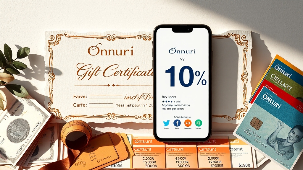 온누리상품권 종류 비교 (realistic 스타일)