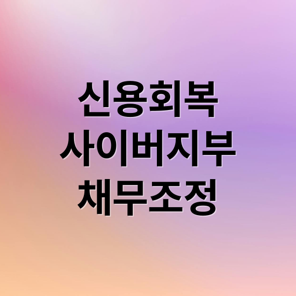 신용회복
사이버지부
채무조정 (신용회복위원회 사이버지부)