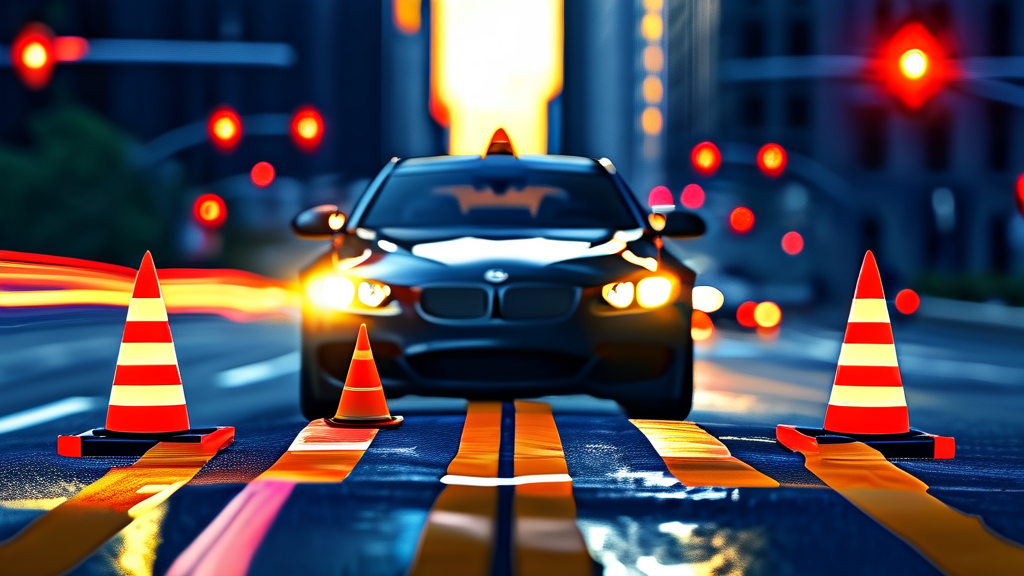 교통 법규 위반 시 벌점 부과 기준 (realistic 스타일)