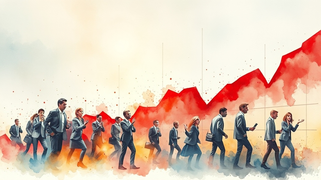 상장폐지 결정과 정리매매 (watercolor 스타일)