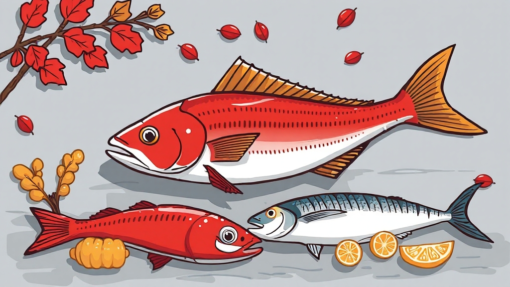 11월 제철 생선의 맛 (cartoon 스타일)