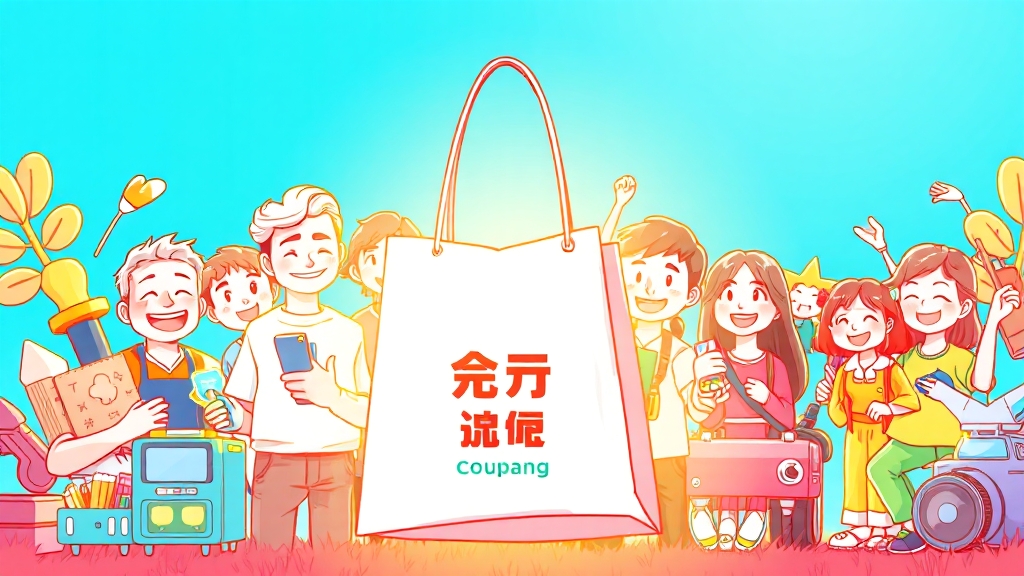 쿠팡 체험단, 도전하세요! (cartoon 스타일)