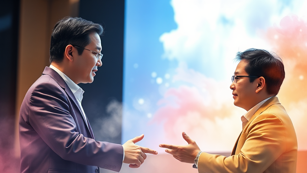 기업 산업 동향 (watercolor 스타일)