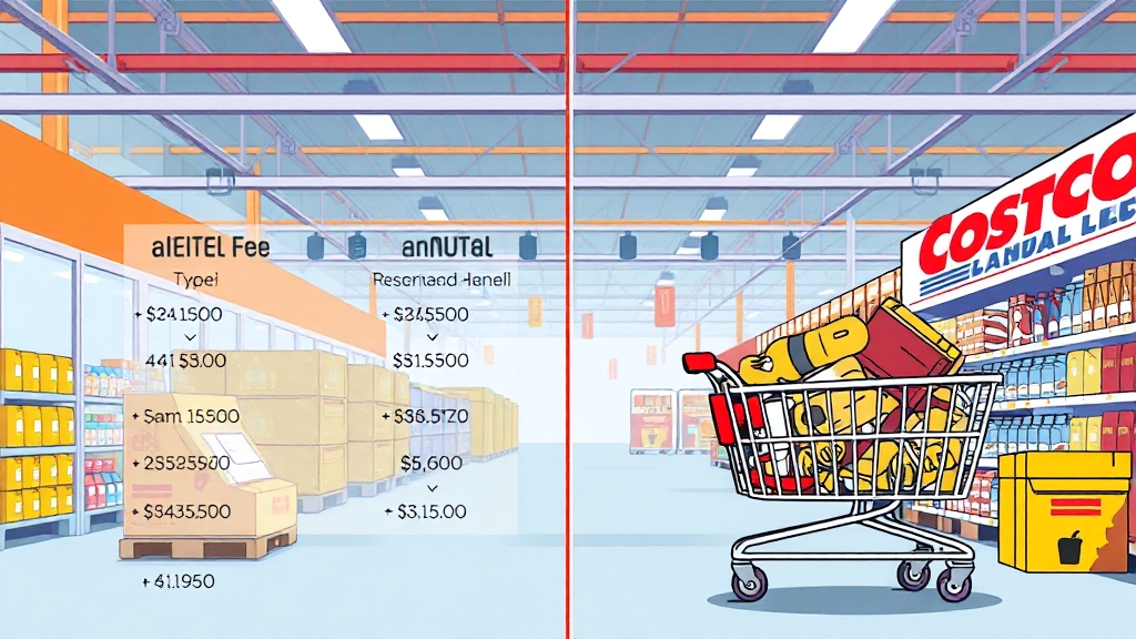 회원권 종류 및 변경된 연회비 (cartoon 스타일)