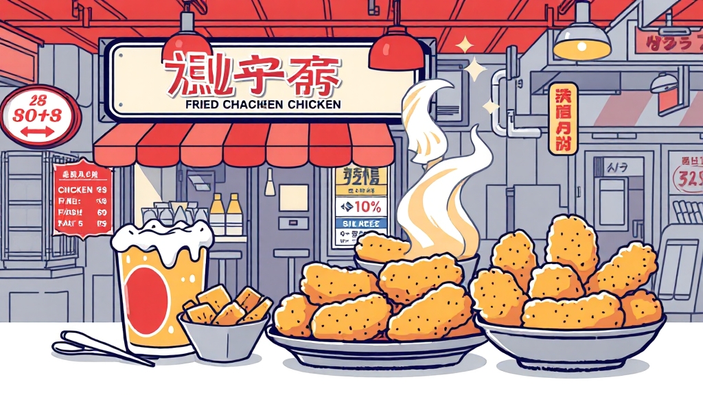 가라아게 맛집 탐방 (illustration 스타일)