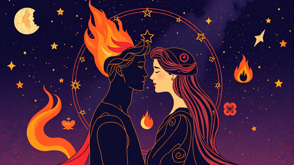 별자리 궁합, 뜨거운 관계를 위한 현명한 활용법 (illustration 스타일)