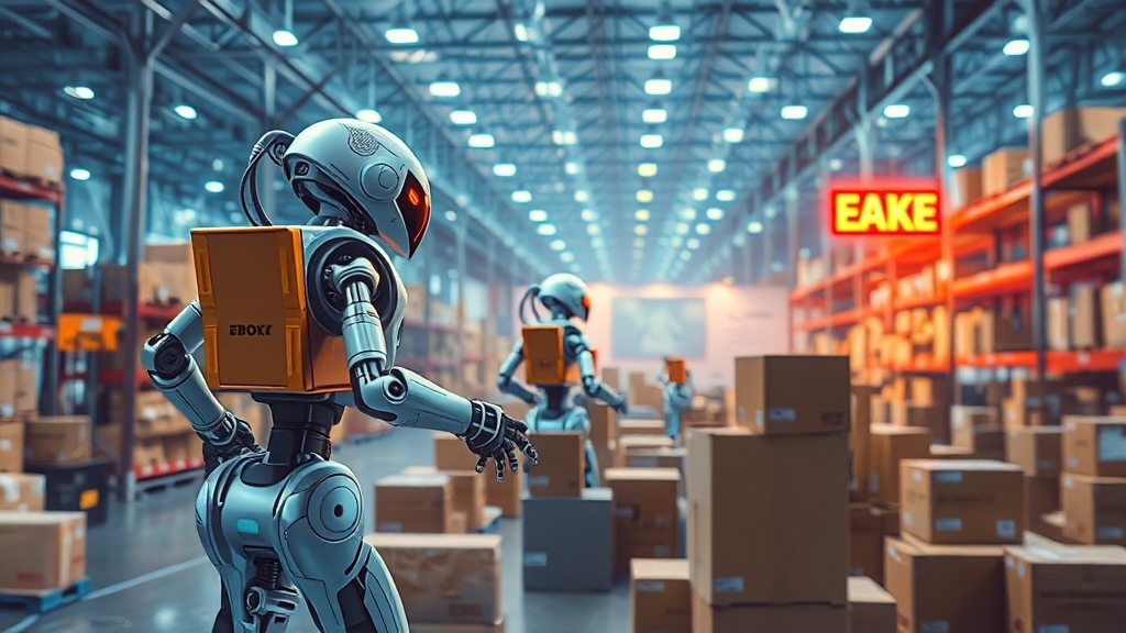 물류 로봇 시장 전망 (realistic 스타일)